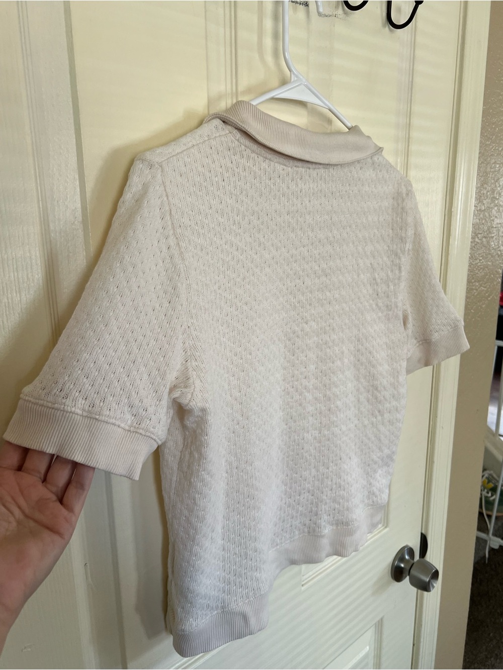 Madewell Collared Pointelle Sweater Tee Ivory Size Small - Picture 10 of 10